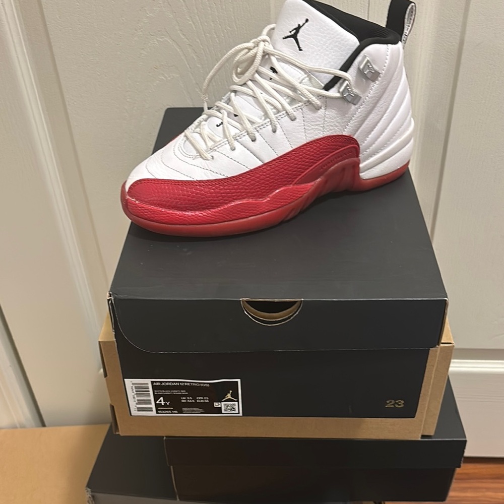 Air Jordan White and Red High-Top Sneakers